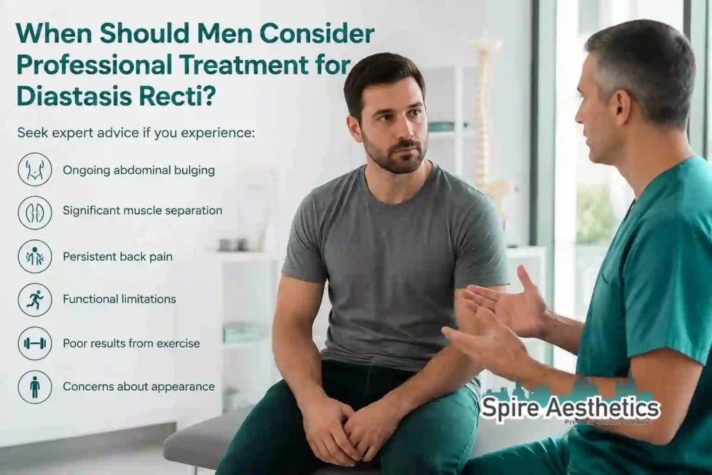 When Should Men Consider Professional Treatment for Diastasis Recti Benson?